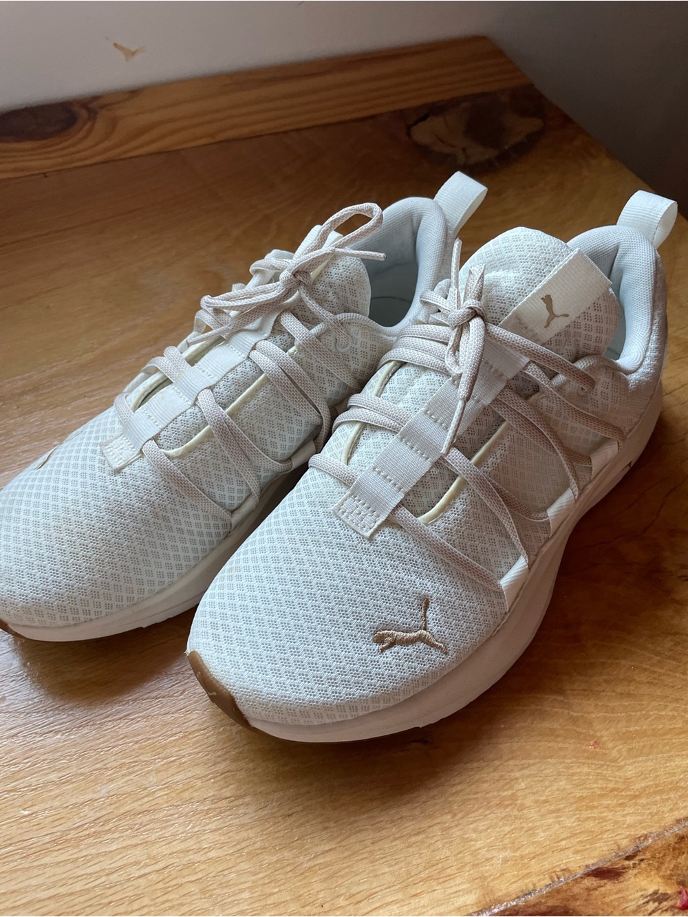 Puma Women's Cream Mesh Lace-Up Sneakers